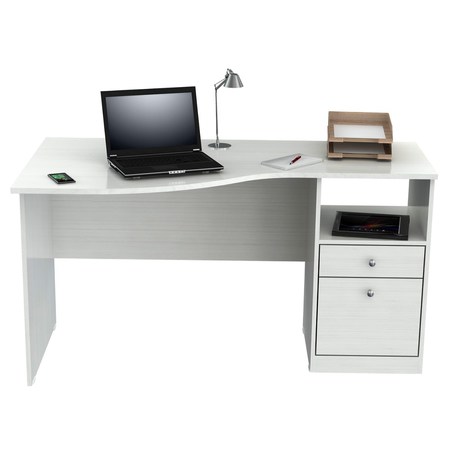 Inval Desk, 29.5 in D, 55 in W, 31.5 in H, Laminate, Laricina White, Melamine ES-3403